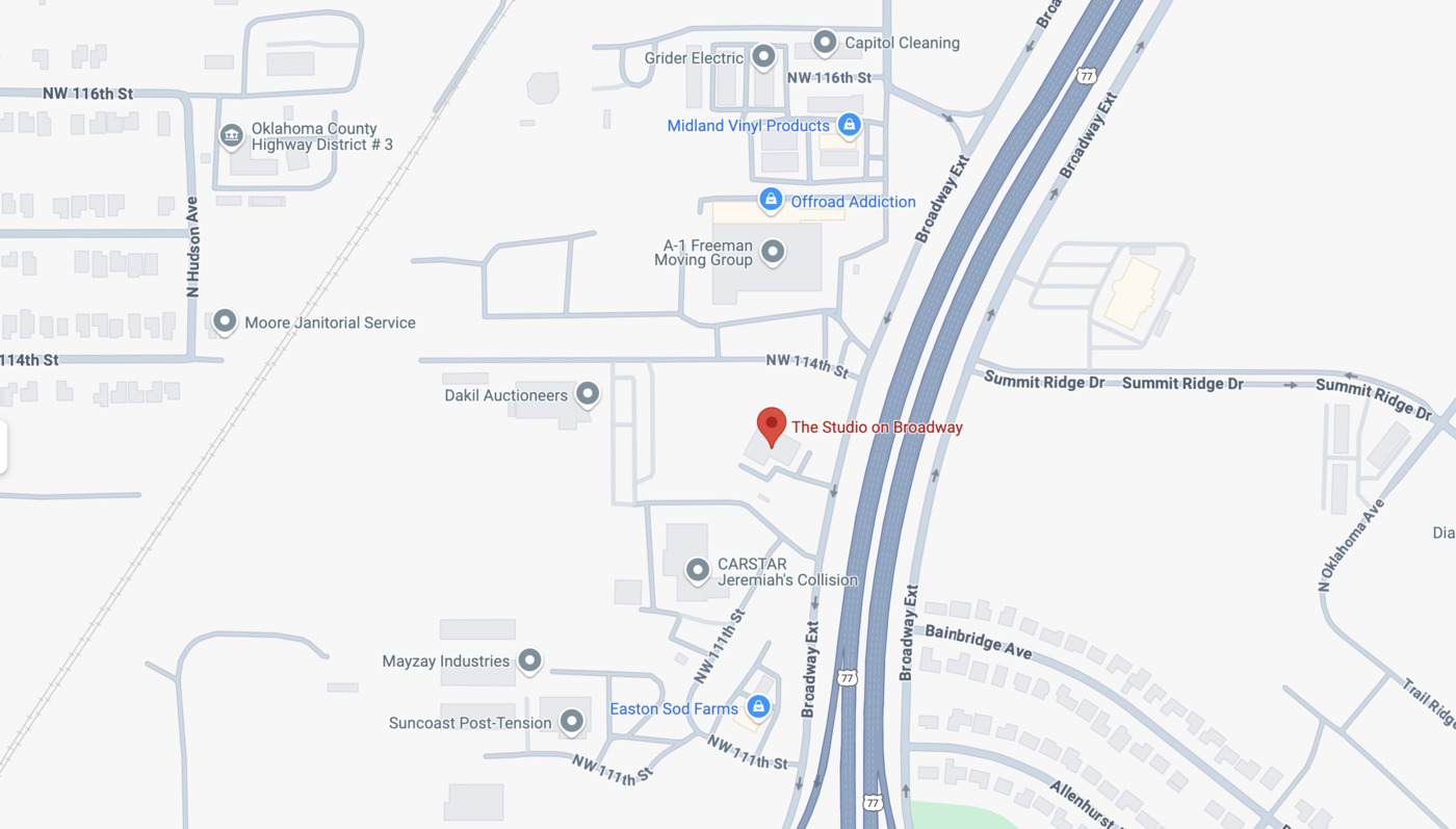 Map to The Studio on Broadway